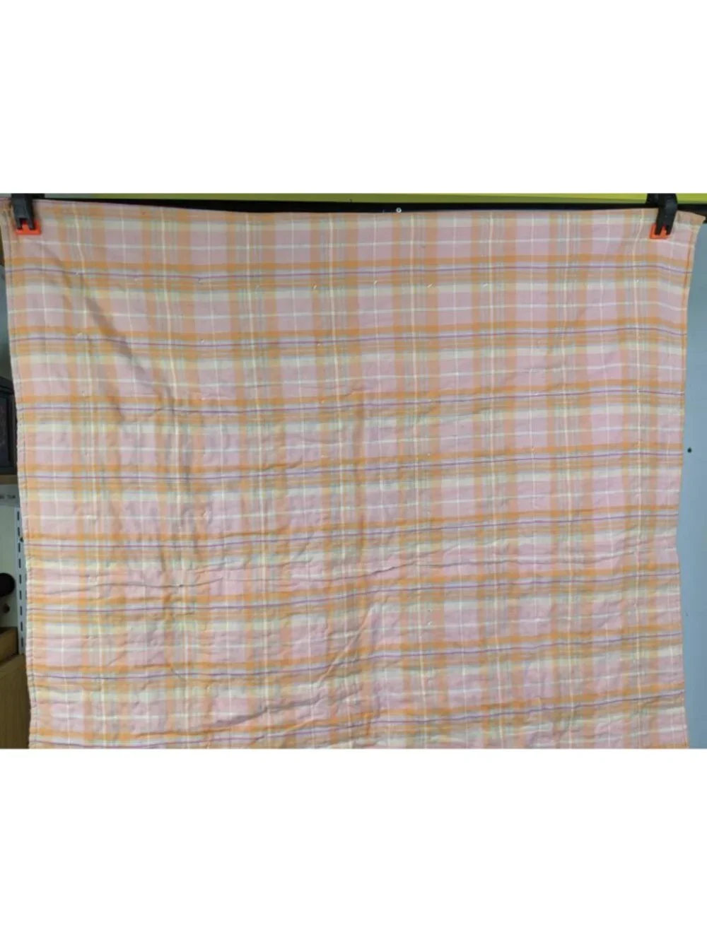 Baby Quilt Handmade Patchwork Plaid 35” x 35